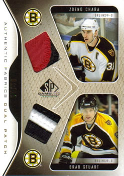 2006-07 SP Game Used - Authentic Fabrics Dual Patches #AF2-SC Zdeno Chara / Brad Stuart Front