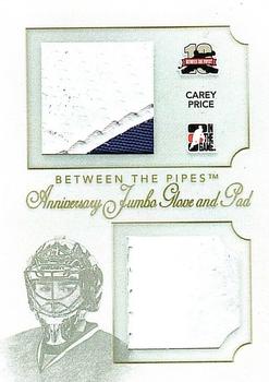 2011-12 In The Game Between The Pipes - Anniversary Jumbo Glove and Pad #AJGP-08 Carey Price Front