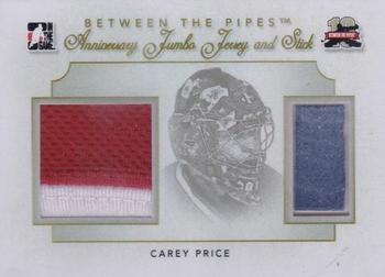 2011-12 In The Game Between The Pipes - Anniversary Jumbo Jersey and Stick #AJJS-20 Carey Price Front