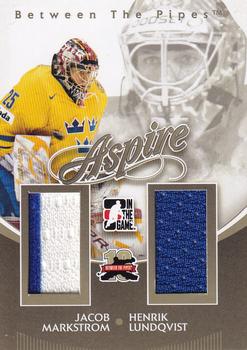 2011-12 In The Game Between The Pipes - Aspire Gold #AS-10 Jacob Markstrom / Henrik Lundqvist Front