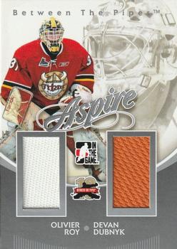 2011-12 In The Game Between The Pipes - Aspire Silver #AS-11 Olivier Roy / Devan Dubnyk Front