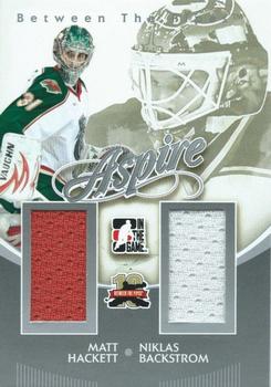 2011-12 In The Game Between The Pipes - Aspire Silver #AS-13 Matt Hackett / Niklas Backstrom Front