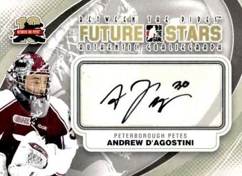 2011-12 In The Game Between The Pipes - Authentic Goaliegraph #A-AD Andrew D'Agostini Front