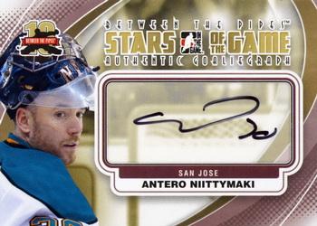 2011-12 In The Game Between The Pipes - Authentic Goaliegraph #A-ANI Antero Niittymaki Front