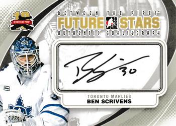 2011-12 In The Game Between The Pipes - Authentic Goaliegraph #A-BS Ben Scrivens Front