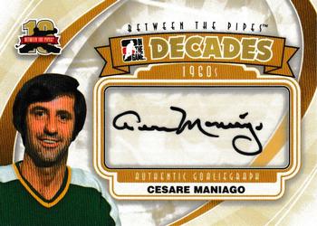 2011-12 In The Game Between The Pipes - Authentic Goaliegraph #A-CM Cesare Maniago Front