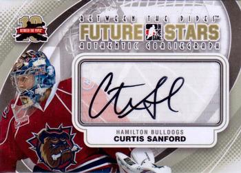 2011-12 In The Game Between The Pipes - Authentic Goaliegraph #A-CS Curtis Sanford Front