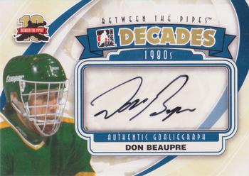 2011-12 In The Game Between The Pipes - Authentic Goaliegraph #A-DB Don Beaupre Front