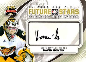 2011-12 In The Game Between The Pipes - Authentic Goaliegraph #A-DH David Honzik Front