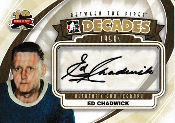 2011-12 In The Game Between The Pipes - Authentic Goaliegraph #A-EC Ed Chadwick Front