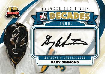 2011-12 In The Game Between The Pipes - Authentic Goaliegraph #A-GS Gary Simmons Front