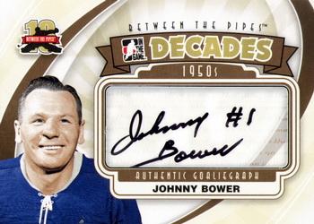 2011-12 In The Game Between The Pipes - Authentic Goaliegraph #A-JBO Johnny Bower Front