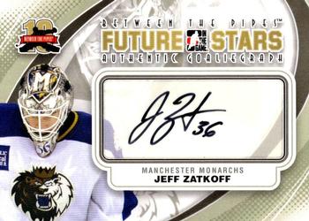 2011-12 In The Game Between The Pipes - Authentic Goaliegraph #A-JZ Jeff Zatkoff Front
