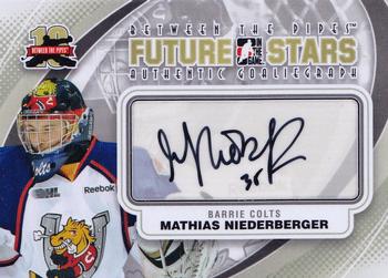 2011-12 In The Game Between The Pipes - Authentic Goaliegraph #A-MN Mathias Niederberger Front