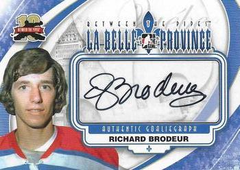 2011-12 In The Game Between The Pipes - Authentic Goaliegraph #A-RBR2 Richard Brodeur Front