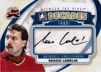 2011-12 In The Game Between The Pipes - Authentic Goaliegraph #A-RLE Reggie Lemelin Front