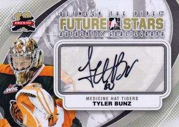 2011-12 In The Game Between The Pipes - Authentic Goaliegraph #A-TB Tyler Bunz Front