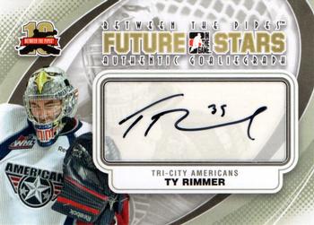 2011-12 In The Game Between The Pipes - Authentic Goaliegraph #A-TR Ty Rimmer Front