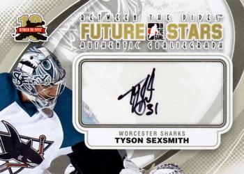 2011-12 In The Game Between The Pipes - Authentic Goaliegraph #A-TS Tyson Sexsmith Front