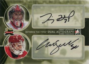 2011-12 In The Game Between The Pipes - Dual Autographs #DA-JHCO Jimmy Howard / Chris Osgood Front