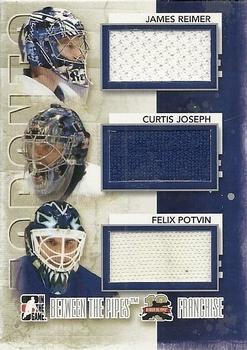 2011-12 In The Game Between The Pipes - Franchise Gold #F-16 James Reimer / Curtis Joseph / Felix Potvin Front