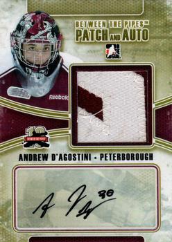 2011-12 In The Game Between The Pipes - Game Used Patch and Auto #GUPA-AD Andrew D'Agostini Front