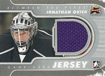 2011-12 In The Game Between The Pipes - Game Used Patch Silver #M-15 Jonathan Quick Front