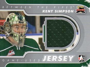 2011-12 In The Game Between The Pipes - Game Used Jersey Silver #M-05 Kent Simpson Front