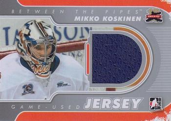 2011-12 In The Game Between The Pipes - Game Used Jersey Silver #M-14 Mikko Koskinen Front