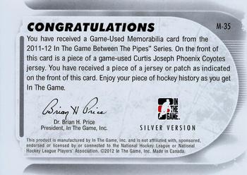 2011-12 In The Game Between The Pipes - Game Used Jersey Silver #M-35 Curtis Joseph Back