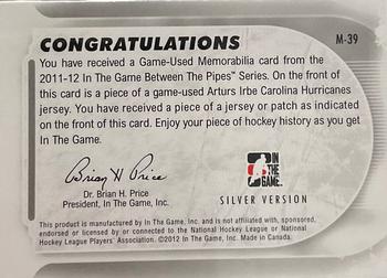 2011-12 In The Game Between The Pipes - Game Used Jersey Silver #M-39 Arturs Irbe Back