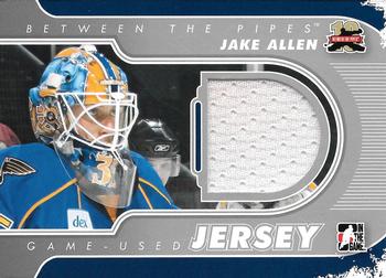 2011-12 In The Game Between The Pipes - Game Used Jersey Silver #M-44 Jake Allen Front