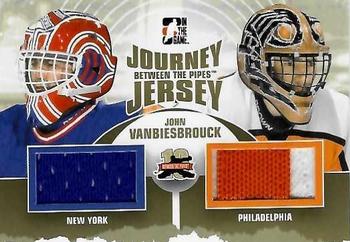 2011-12 In The Game Between The Pipes - Journey Jersey Gold #JJ-04 John Vanbiesbrouck Front