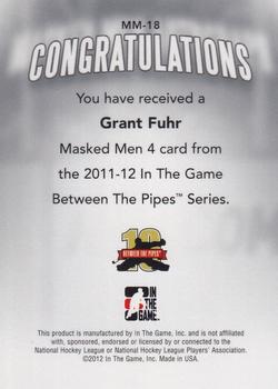 2011-12 In The Game Between The Pipes - Masked Men IV Gold #MM-18 Grant Fuhr Back