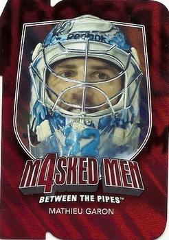 2011-12 In The Game Between The Pipes - Masked Men IV Ruby Die Cuts #MM-19 Mathieu Garon Front