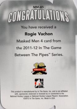 2011-12 In The Game Between The Pipes - Masked Men IV Ruby Die Cuts #MM-45 Rogie Vachon Back