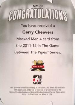 2011-12 In The Game Between The Pipes - Masked Men IV Ruby Die Cuts #MM-50 Gerry Cheevers Back