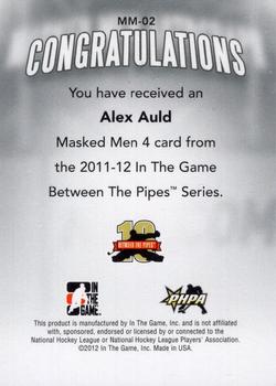2011-12 In The Game Between The Pipes - Masked Men IV Silver #MM-02 Alex Auld Back