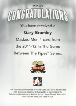 2011-12 In The Game Between The Pipes - Masked Men IV Silver #MM-09 Gary Bromley Back