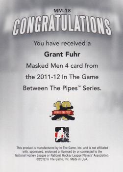 2011-12 In The Game Between The Pipes - Masked Men IV Silver #MM-18 Grant Fuhr Back