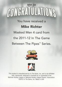 2011-12 In The Game Between The Pipes - Masked Men IV Silver #MM-38 Mike Richter Back