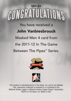 2011-12 In The Game Between The Pipes - Masked Men IV Silver #MM-46 John Vanbiesbrouck Back