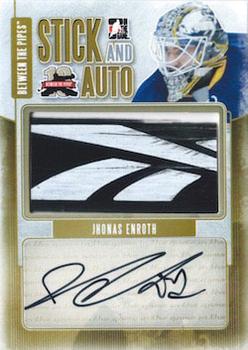 2011-12 In The Game Between The Pipes - Game Used Stick and Auto #SA-JE Jhonas Enroth Front