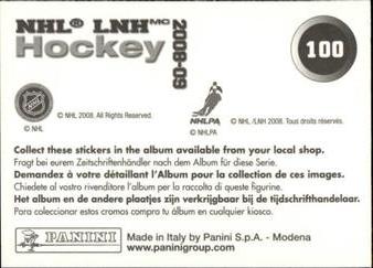2008-09 Panini Stickers #100 Pittsburgh Penguins Logo Back