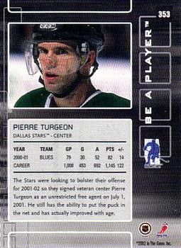 2001-02 Be a Player Memorabilia - Chicago National Ruby #353 Pierre Turgeon Back
