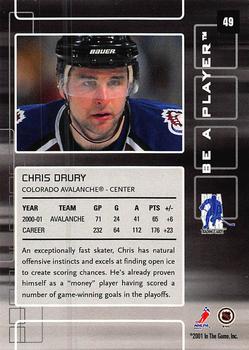 2001-02 Be a Player Memorabilia - Chicago National Ruby #49 Chris Drury Back