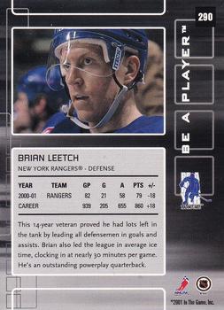 2001-02 Be a Player Memorabilia - Chicago National Ruby #290 Brian Leetch Back