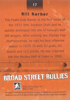 2011-12 In The Game Broad Street Boys - Gold #17 Bill Barber Back