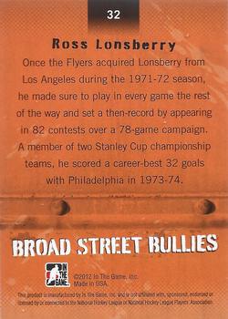 2011-12 In The Game Broad Street Boys - Gold #32 Ross Lonsberry Back