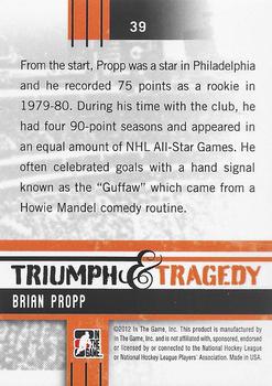 2011-12 In The Game Broad Street Boys - Gold #39 Brian Propp Back